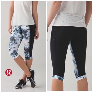 Lululemon Cropped Leggings Stop At Nothing Blue